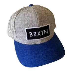 Brixton Rift Twotone Gray Blue Snap Back Cap Hat